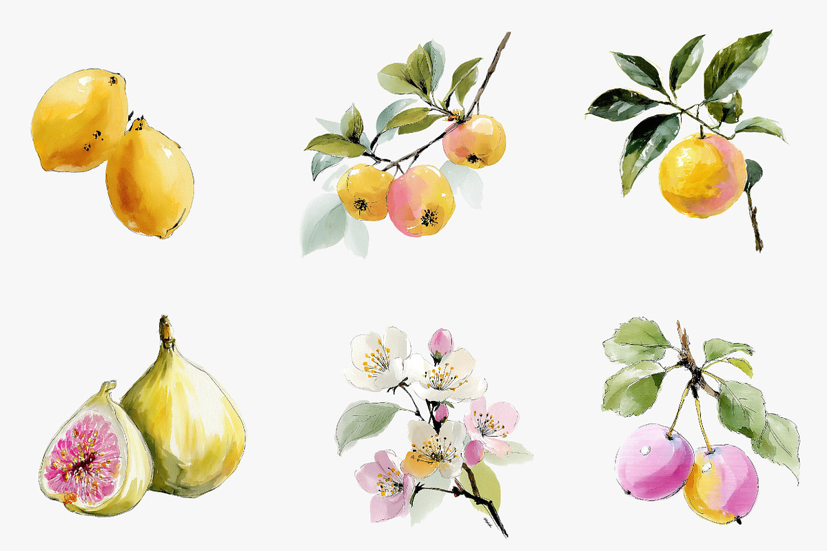 Orchard Watercolor Clipart Collectio, an Illustration by CreationArt (Photo 5 of 6)