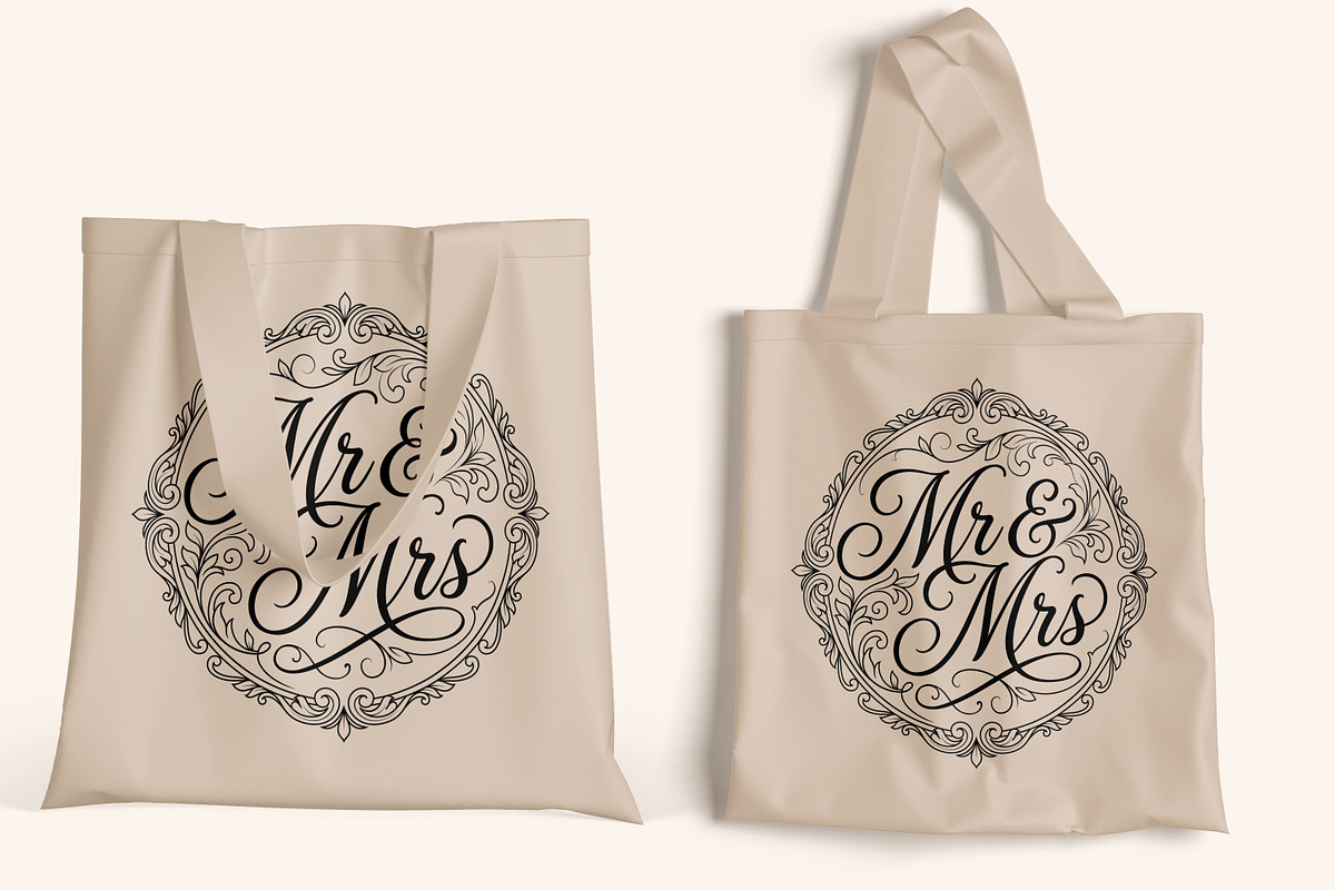Mr and Mrs Wedding Typography Design, a Decorative Illustration by Ghagra (Photo 6 of 6)