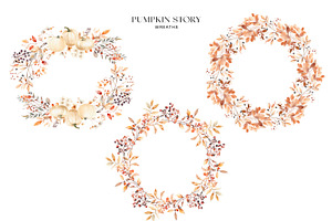 Watercolor Pumpkin Clipart Set