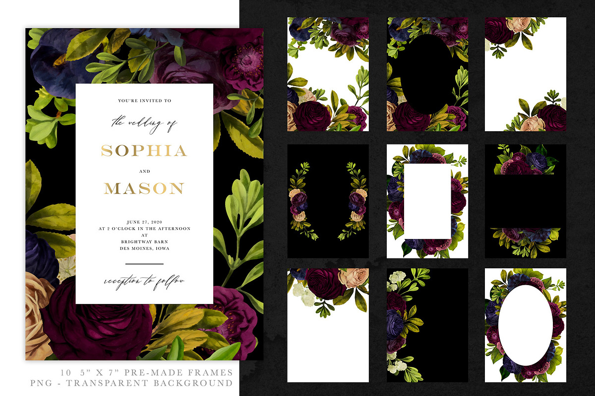 Aubergine Floral Clip Art, an Illustration by Eclectic Anthology (Photo 3 of 9)