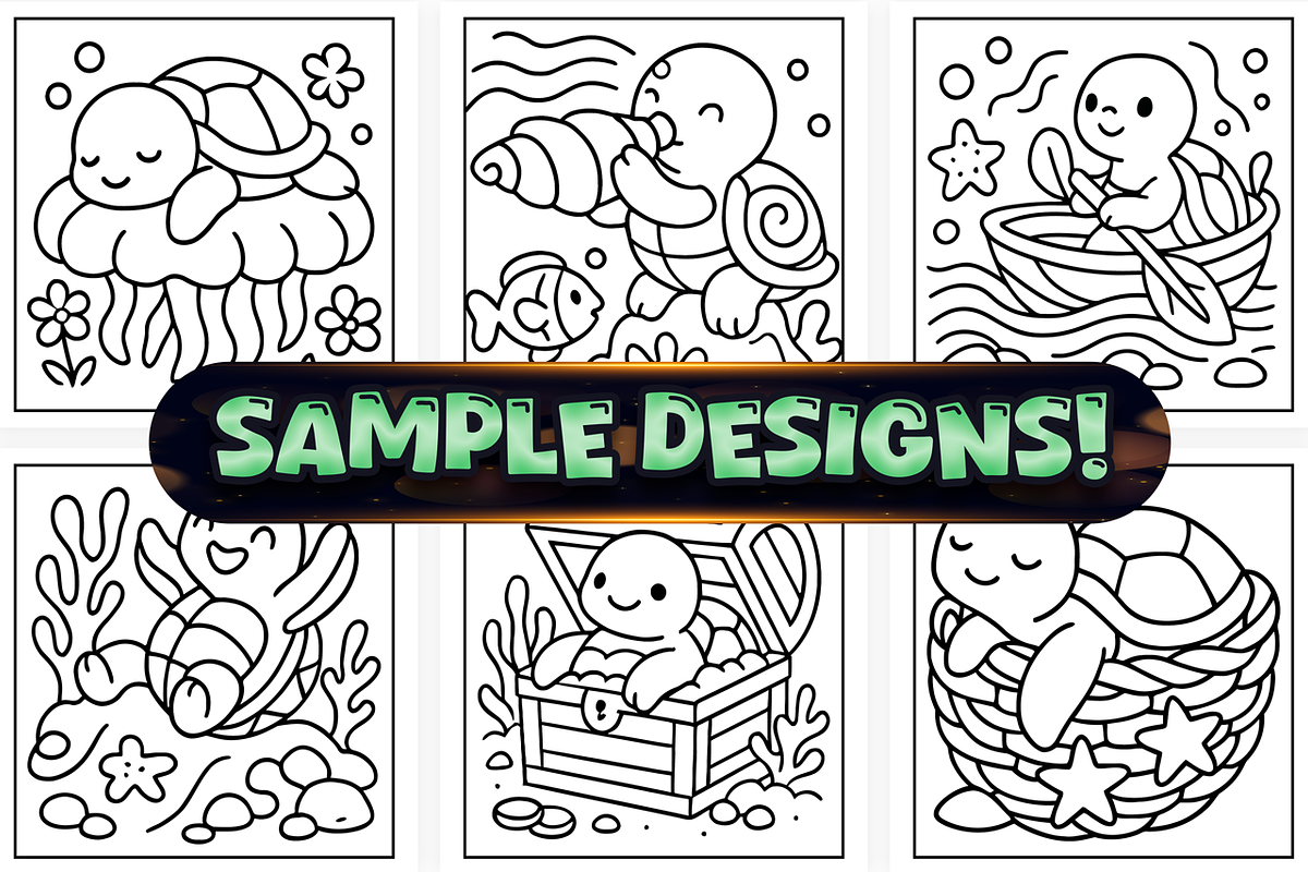Bold Easy Sea Turtle Coloring Pages, an Animal Illustration by Craftsbeefy (Photo 3 of 4)