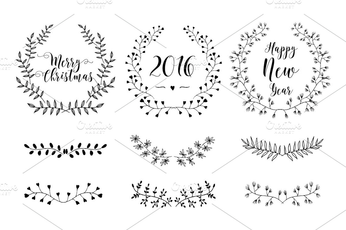 Set of Christmas design elements., a Templates & Theme by DikayaMiau (Photo 1 of 5)