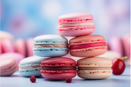 Pink macarons dessert. Classic, a Food & Drink Photo by Lermont51