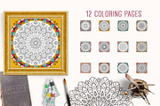 12 Coloring pages for adults, an Object Graphic by Kseniia Kuznetsova (Thumbnail 2 of 2)