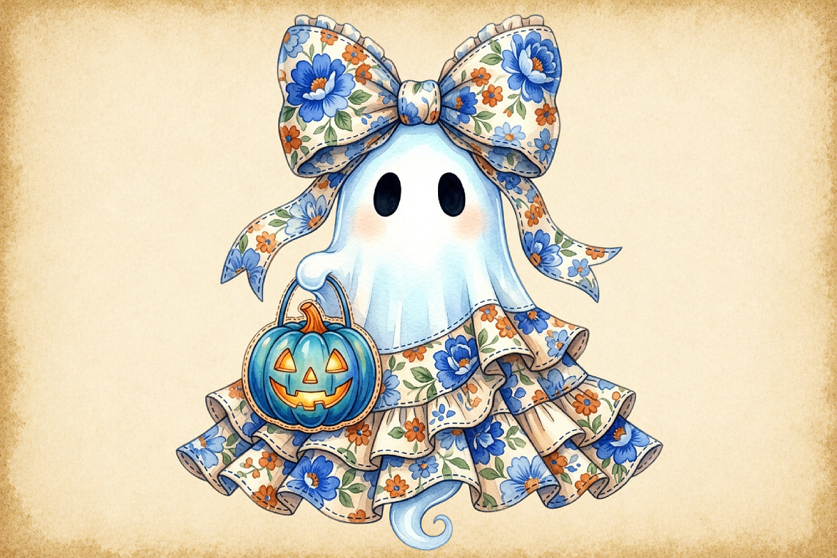 Coquette Halloween Ghost Png, a Work Illustration by Sublimation Artist (Photo 1 of 9)