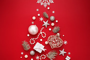 Christmas tree symbol on red, a Holiday Photo by Julia Manga (Thumbnail 2 of 2)