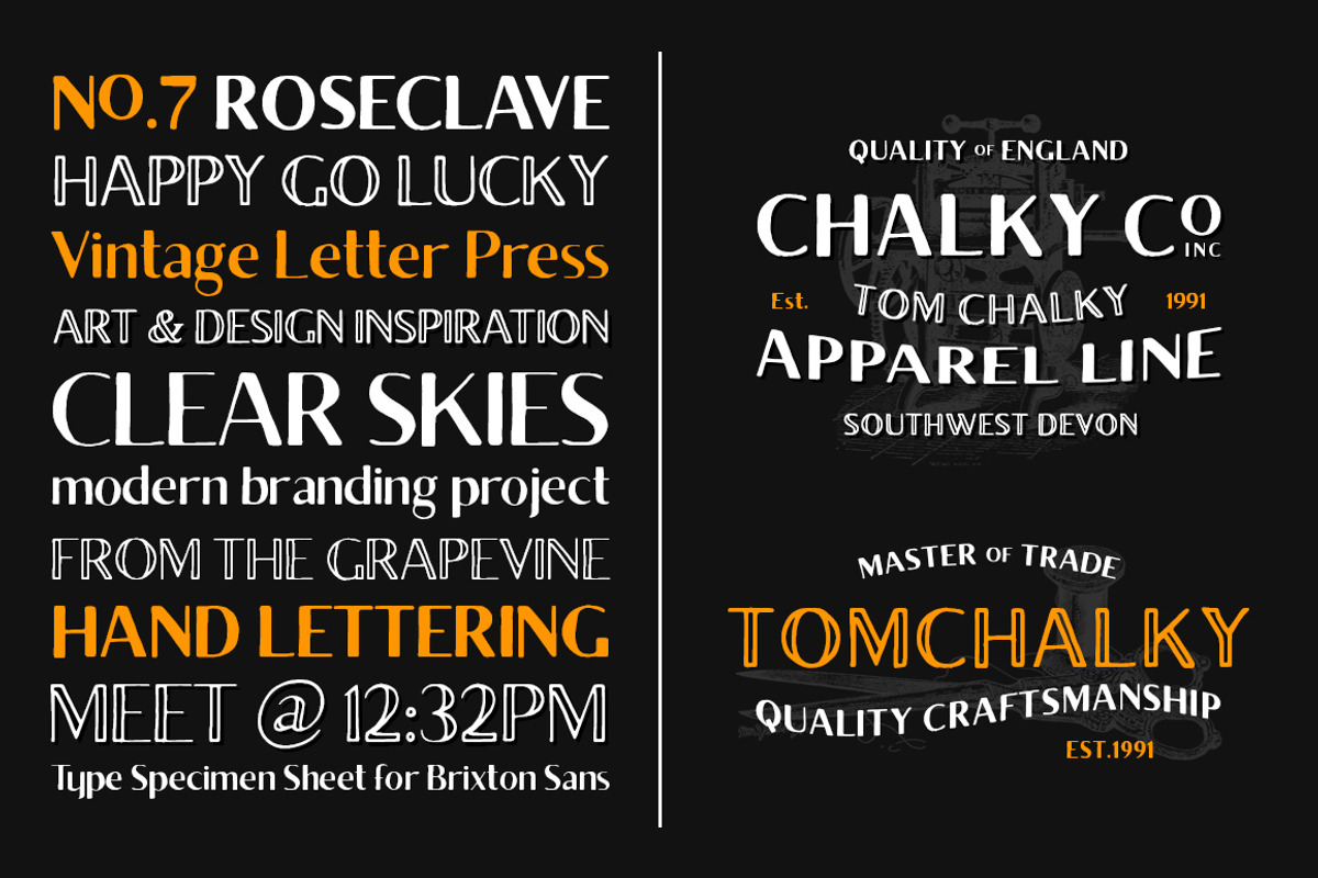 Brixton Sans (6 Fonts + Extras) preview 3