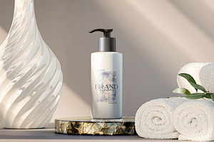 Cosmetic Pump Bottle Mockup, a Packaging Mockup by Designer Dude