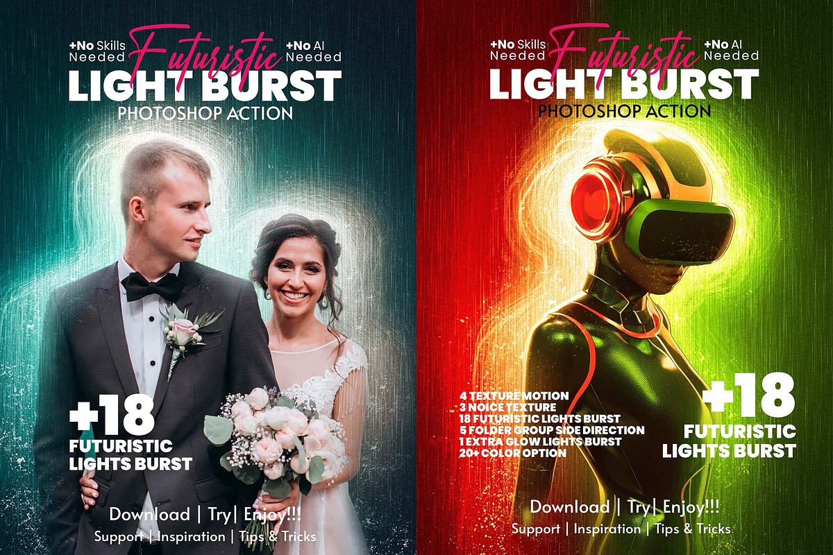 Futuristic Light Burst Action, an Action Add-On by MRI STUDIO (Photo 1 of 12)