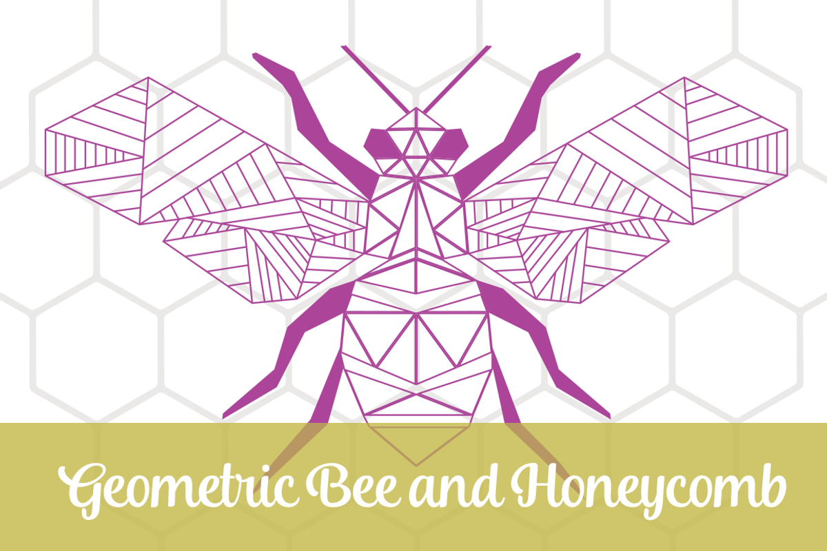 Geometric Bee and Honeycomb, a Graphic by sarahtypes (Photo 1 of 3)