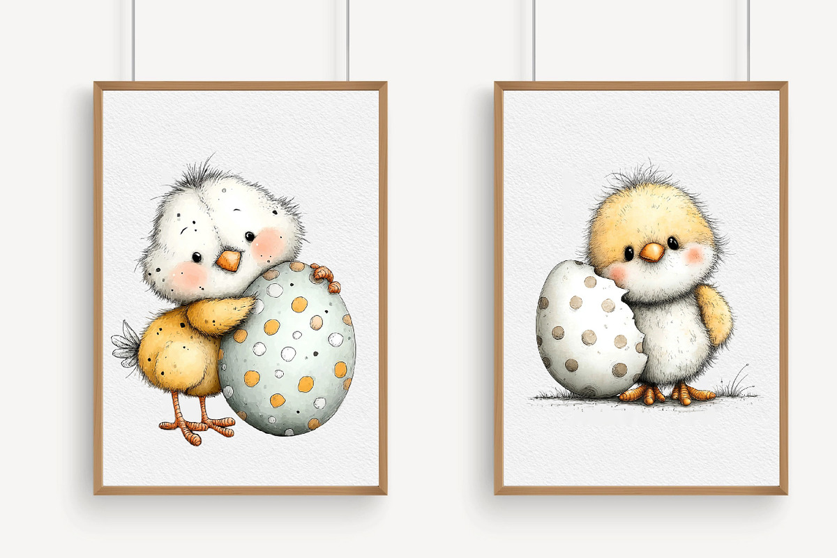 Whimsical Easter Chicken Clipart, an Illustration by Libby Wishes (Photo 3 of 6)