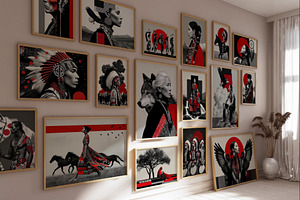Native American Spirit Wall Art Set, an Illustration by PrintablesByFranklyn