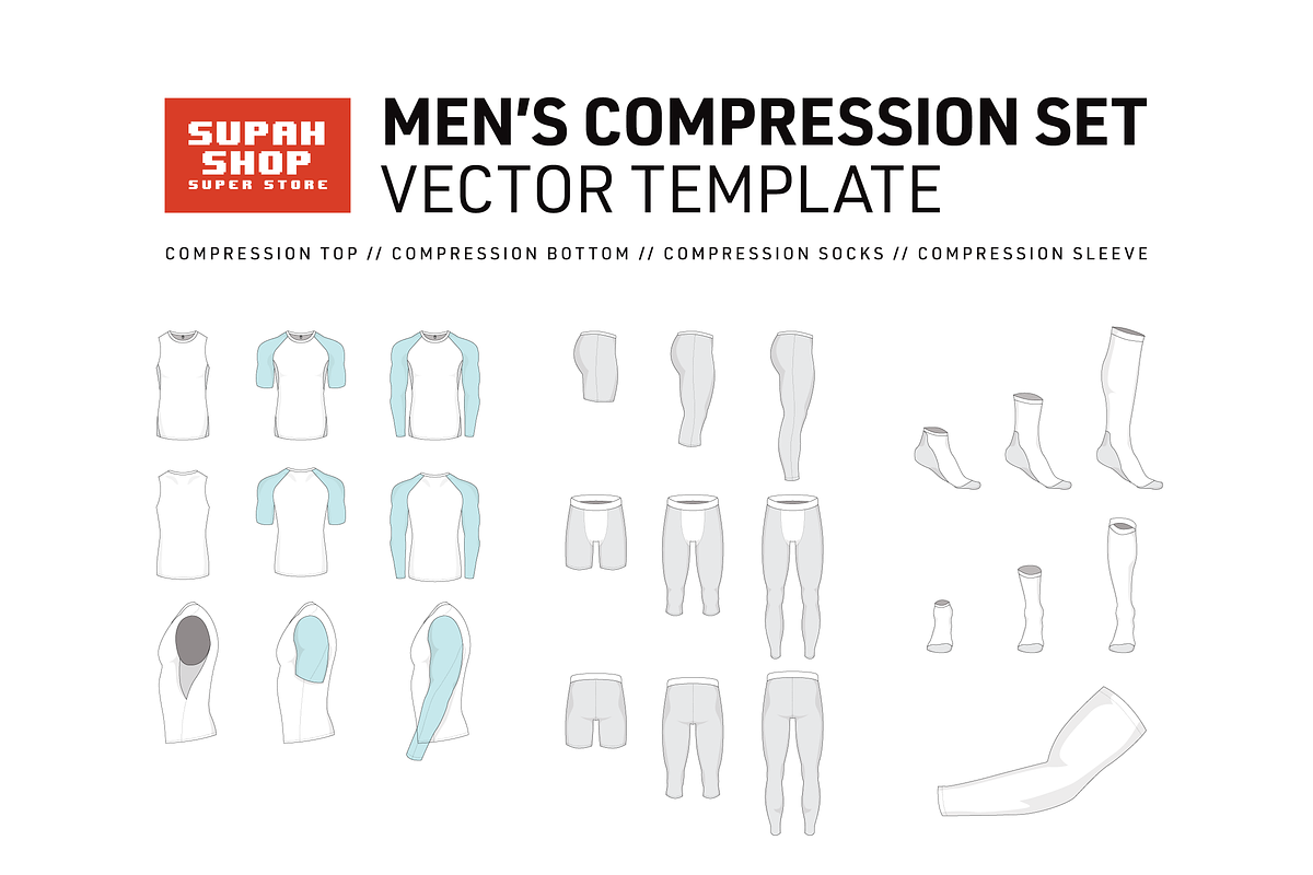 Men's Compression Vector Template, a Bottom Mockup by Supah Shop (Photo 1 of 5)