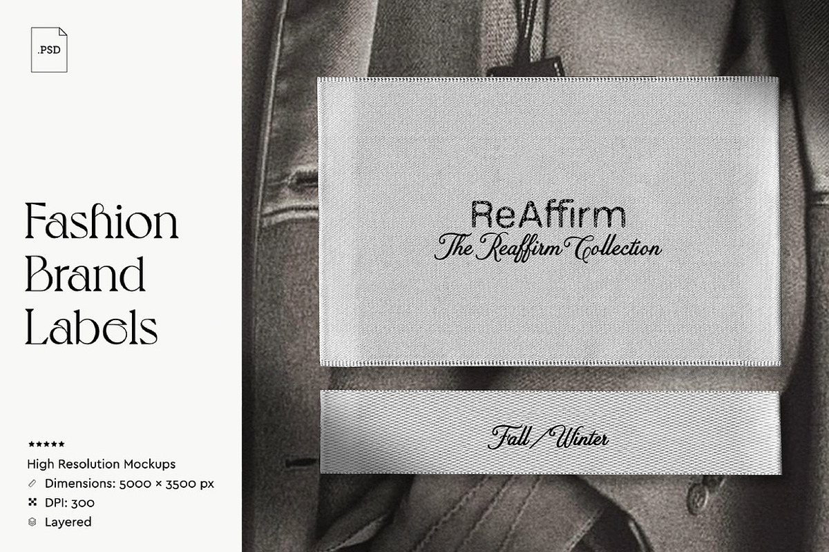 Fashion Label Mockup – Realistic Tag, an Apparel Mockup by ReAffirm (Photo 1 of 8)