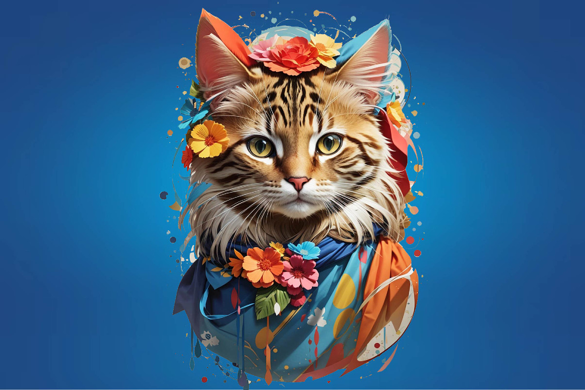 Cat Art Clipart Sublimation Bundle, a Seasonal Illustration by Craft Nest (Photo 4 of 5)
