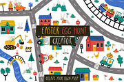 Egg Hunt Map. Map Creator, a Seasonal Illustration by Irina Ostapenko (Thumbnail 1 of 11)