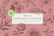 Dotwork Flowers & Leaves, a Decorative Illustration by nordicworker (Thumbnail 1 of 5)