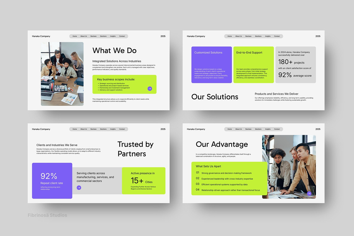 Lime Purple Corporate Profile Deck, a Presentation Template by FIBRINOSÄ (Photo 3 of 6)