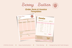 Invoice & Order Form Canva Templates, a Stationery Template by Hell Yeah Designs