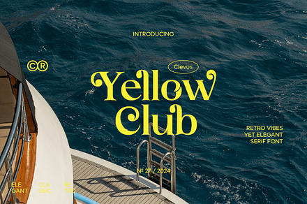 Yellow Club | Retro Serif, a Serif Font by ClevUs