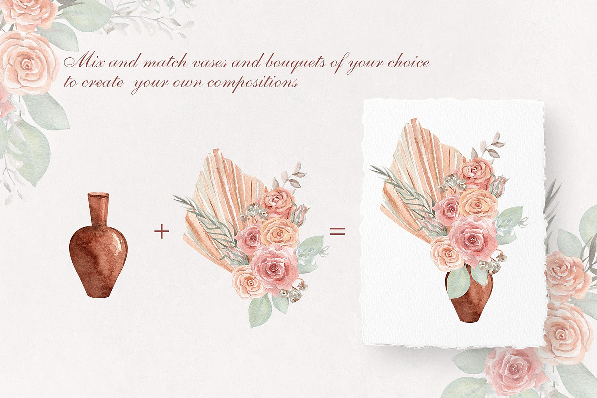 Blue Hydrangea & Blush Rose Wedding, a Decorative Illustration by Catch the Dream Art (Photo 8 of 14)