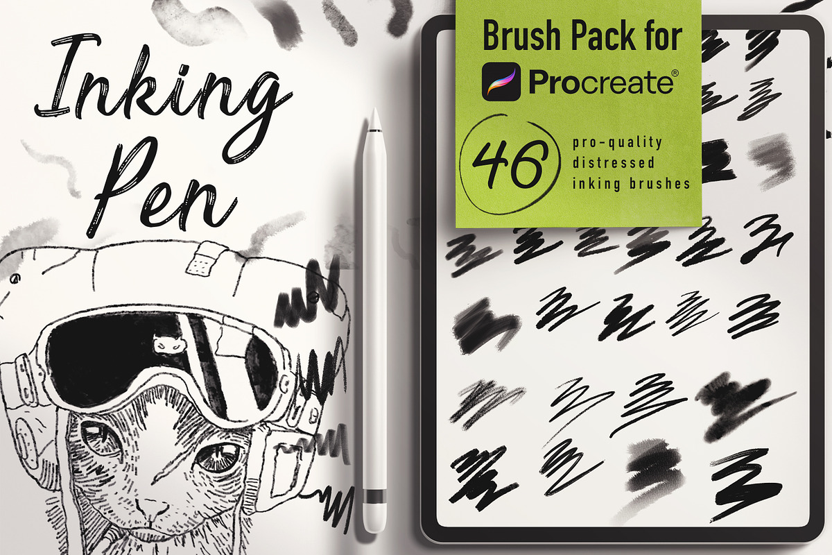 Inking Pen Brush Pack, a Brush Add-On by ZiziMarket (Photo 1 of 6)