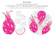 Dragonfruit - Set patterns, a Pattern Graphic by Yummy (Thumbnail 4 of 10)