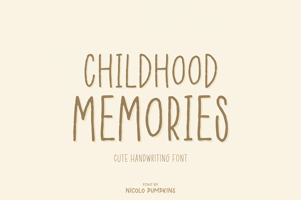 CHILDHOOD MEMORIES Font, a Handwritten Font by Nicolo Pumpkins (Photo 1 of 10)