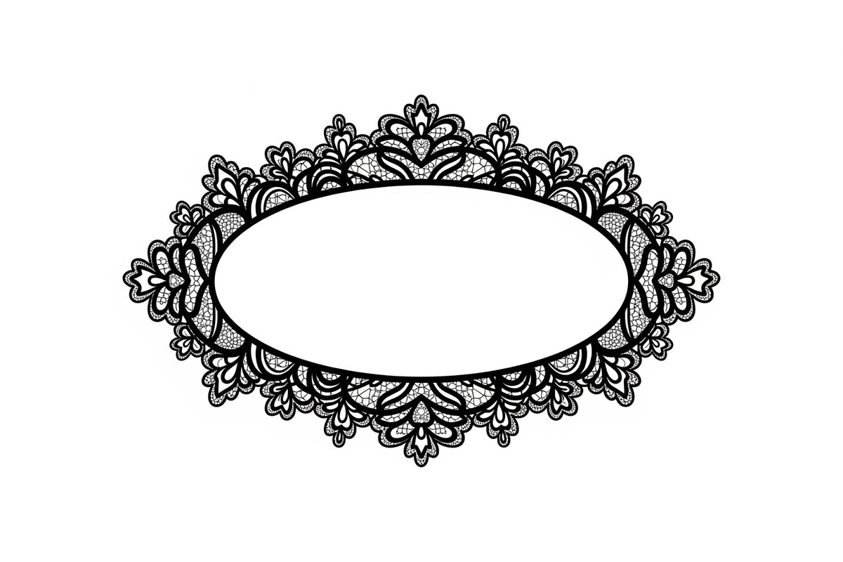 Vintage Lace Oval Frame Bundle, an Illustration by yasushie (Photo 4 of 30)
