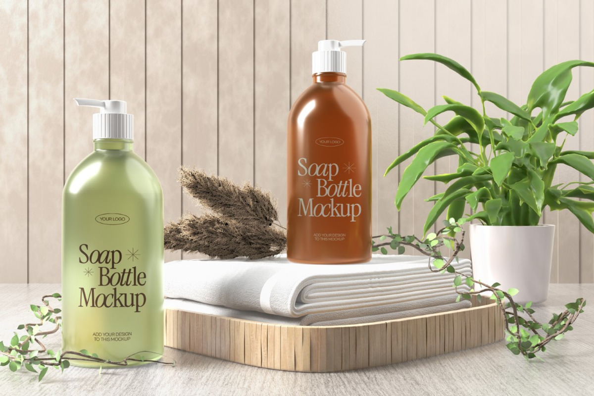 Soap Bottle Mockup, a Packaging Mockup by graphicook (Photo 2 of 4)