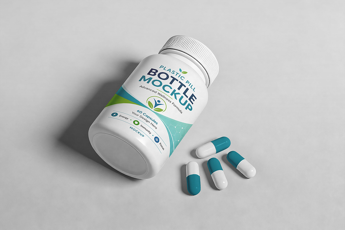 Plastic Pill Bottle Mockup, a Cups & Container Mockup by Pitchlook.Studio (Photo 2 of 4)