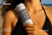 350ml Slim Can - Beach Scene, a Mockup by TD Mockup (Thumbnail 1 of 4)