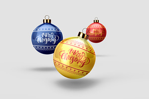 Christmas Ball Gloss Mockup - 8 View