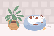 Cat sleeping on pillow, an Animal Illustration by Good Studio (Thumbnail 2 of 3)