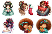 Hair Girl Christmas Sublimation Clip, an Illustration by DreamArtGraphic (Thumbnail 3 of 5)