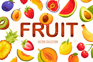 Fruits Vector Collection, a Food Illustration by vik.stock