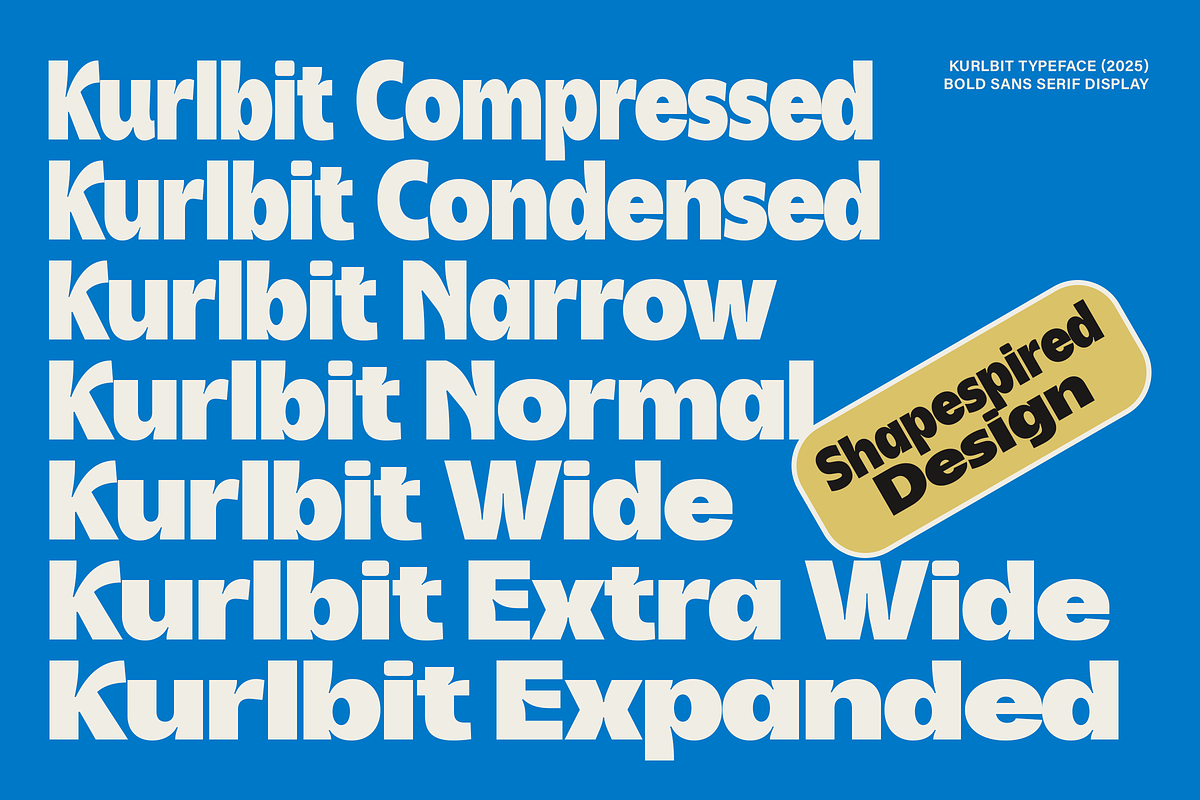 Kurlbit - Bold Display Sans, a Sans Serif Font by Shapespired Design (Photo 2 of 17)