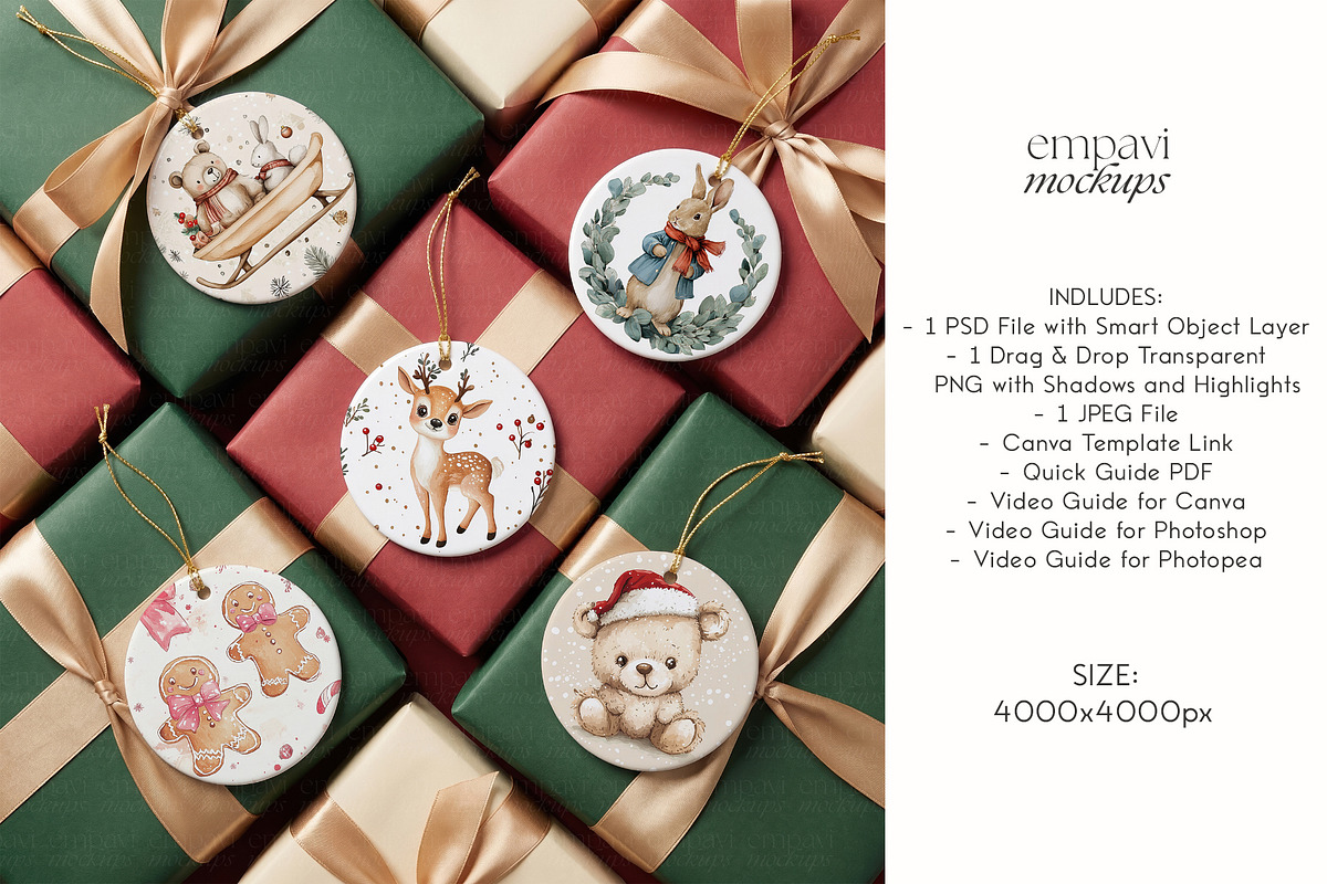 Ornament Mockup Set of 5, a Household Mockup by EmpaviMockups (Photo 4 of 5)