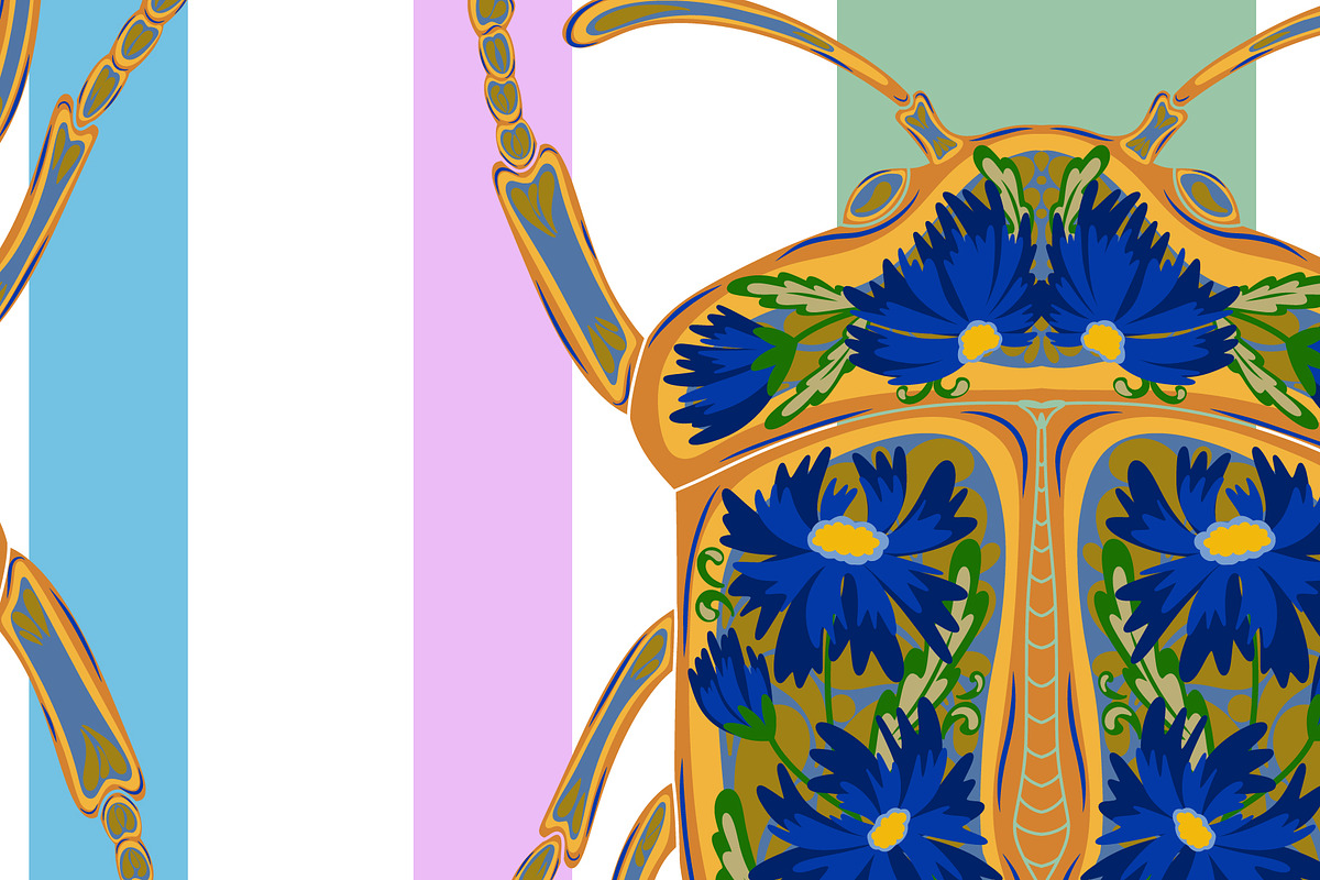 Cornflower Beetle Seamless Vector, a Pattern Graphic by NayaChu (Photo 5 of 9)