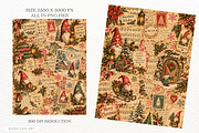 Gnomes Christmas Junk Journal Pages, a Background Graphic by Markicha Art (Thumbnail 3 of 5)