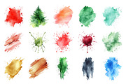 Christmas Watercolor Splashes PNG Bu, an Illustration by Daily.Designs (Thumbnail 4 of 5)
