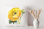 Yellow flower. Watercolor clipart, a Decorative Illustration by ElenazlataArt (Thumbnail 5 of 9)