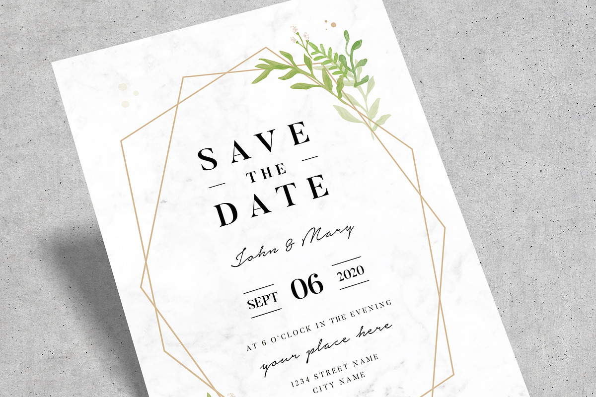 Geometric Wedding Invitation Suite, an Invitation Template by Vynetta (Photo 4 of 8)