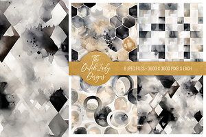 Beige Geometric Seamless Patterns