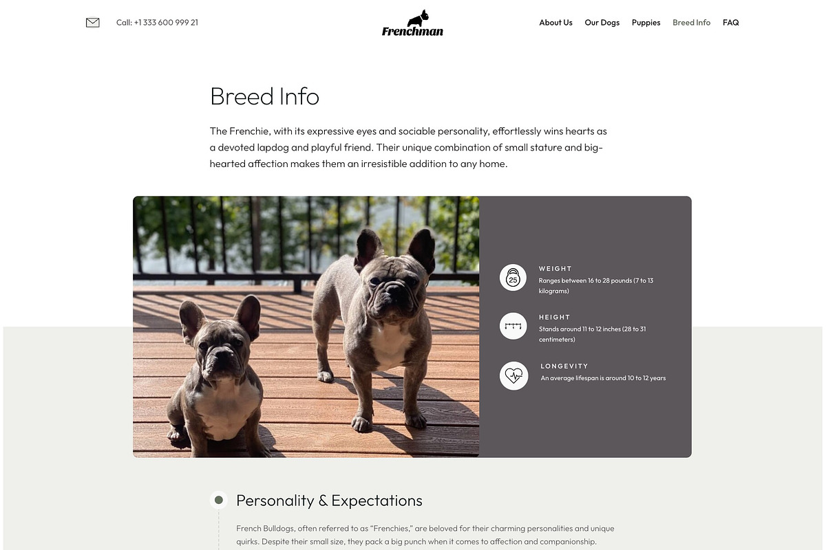 Frenchman - WP dog breeder kit, a Templates & Theme by Oooh Boi (Photo 6 of 12)