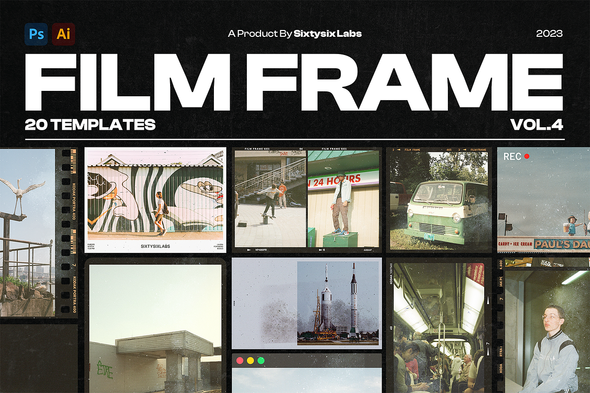 New Film Frame & Polaroid Bundle, a Mockup by Sixtysix Labs (Photo 13 of 18)