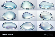 Water drops. 51 images, an Object Illustration by Handmadefont (Thumbnail 4 of 12)