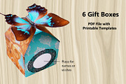 6 Gift Boxes - PDF Printable Pattern, a Print Template by Kseniya-Omega (Thumbnail 1 of 4)