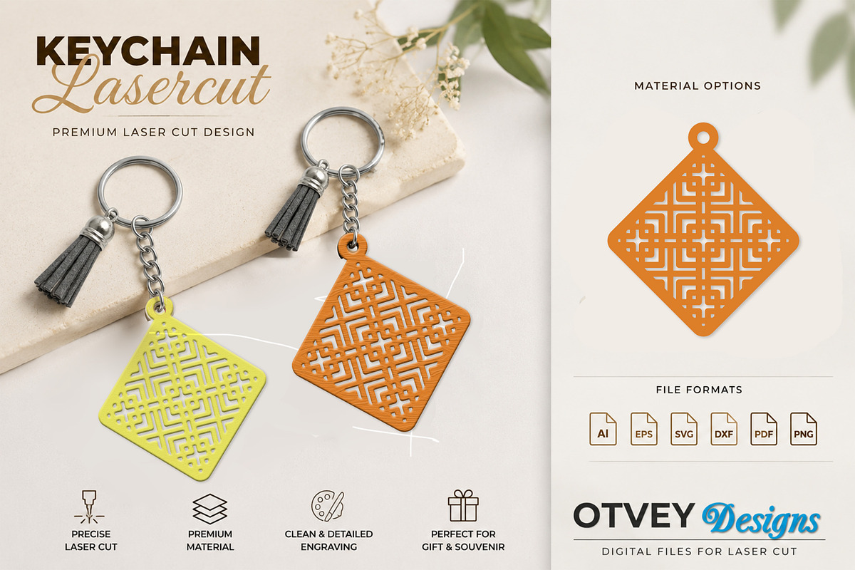 Rattan Keychain Lasercut, an Object Graphic by OTVEY DESIGN (Photo 5 of 13)