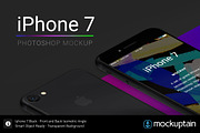 Iphone 7 Mockup Isometric Black, an iPhone Mockup by mockuptain (Thumbnail 1 of 7)